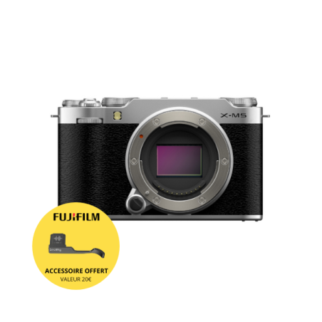 Fujifilm X-M5 Silver – Hybride APS-C 26 Mpx | Design rétro