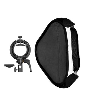 Godox Support S2 Type Bowens + Softbox – Kit éclairage flash cobra avec grille
