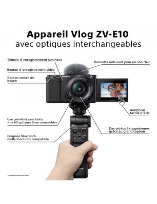 Sony ZV-E10 – Appareil hybride APS-C pour créateurs et vloggers